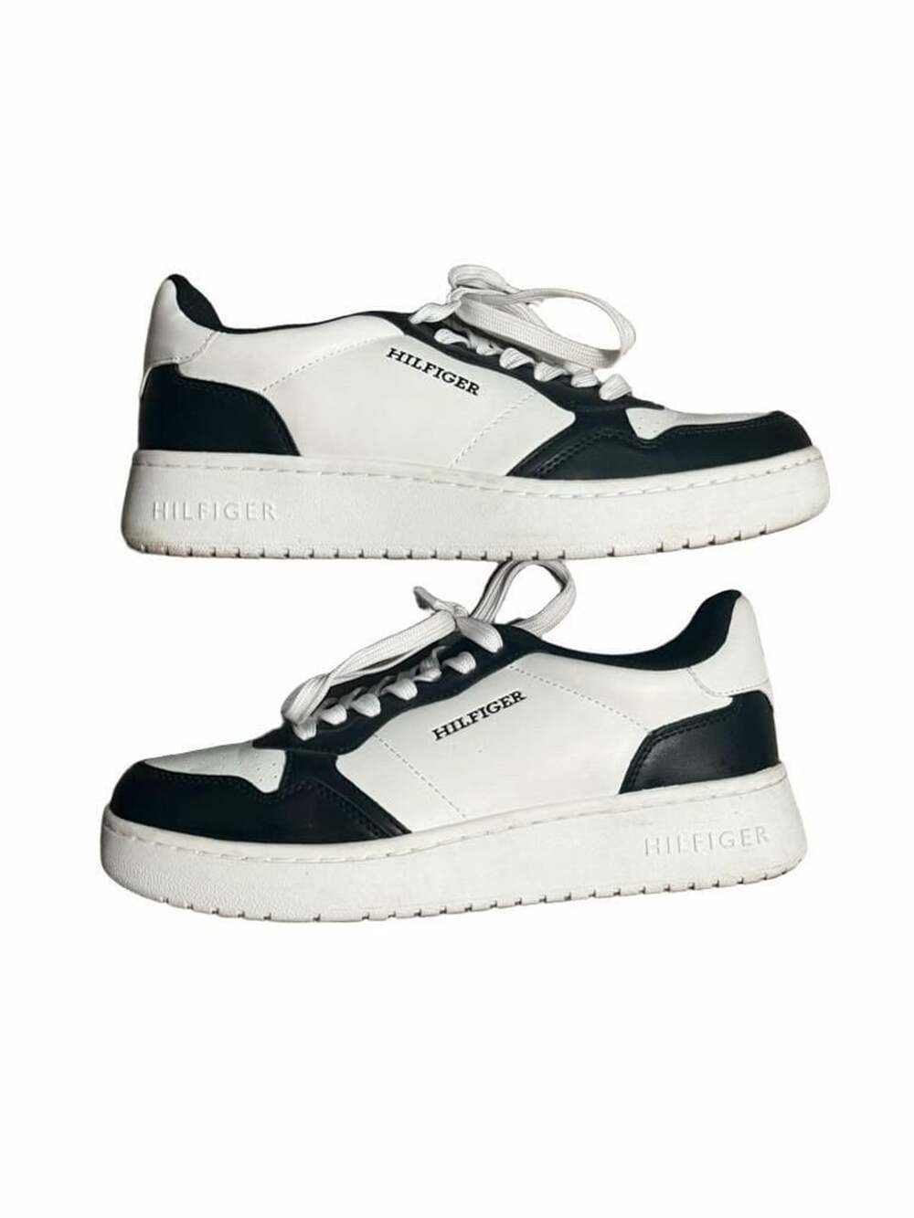Tommy Hilfiger Women's Black and White Sneakers size 9 1/2